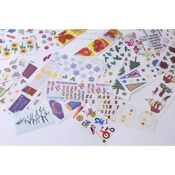 Vintage Sticker Set, Christmas, Easter, Winter, Autumn, Letters, School - Picture 4 of 5